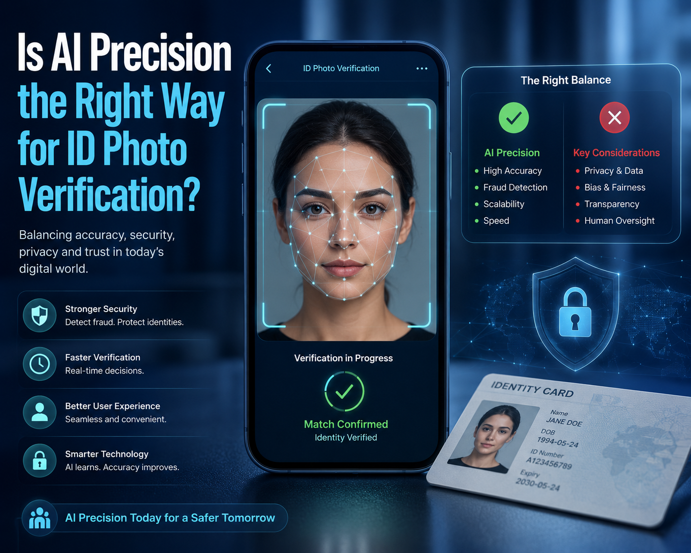 Is AI Precision the Right Way for ID Photo Verification? Balancing Accuracy, Security, and Privacy in the Digital Age
