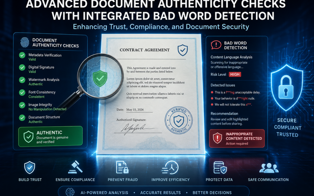Advanced Document Authenticity Checks with Integrated Bad Word Detection: Enhancing Trust, Compliance, and Document Security.