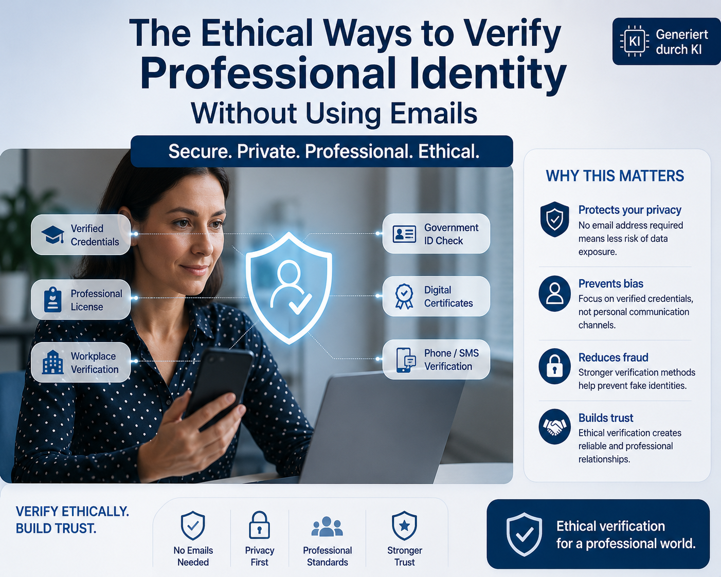 Professional identity verification is becoming increasingly important in a digital-first business environment. Discover how organizations can verify professional identity without using emails while protecting privacy, reducing fraud, and creating a more trustworthy digital ecosystem. By the way a great chance to test is using our service of airisident.com.