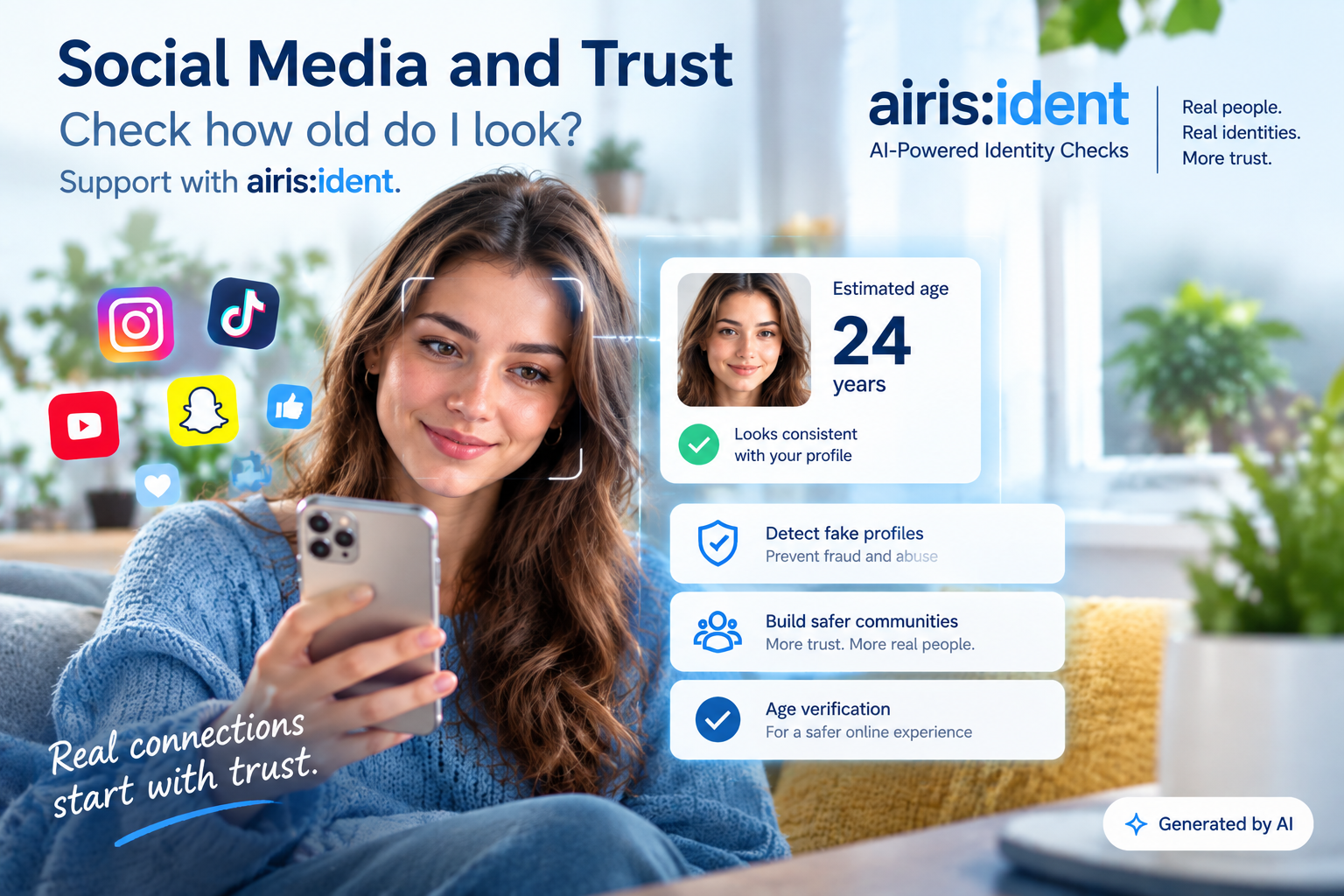 Discover how AI-powered age estimation and “How old do I look?” technology can support trust, identity checks, and safer social media communities with airis:ident.